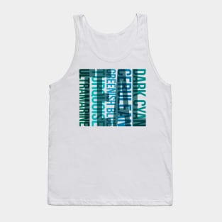 Teal Colours Typography Tank Top